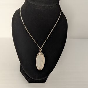 Silver Mother Of Pearl Pendant Necklace